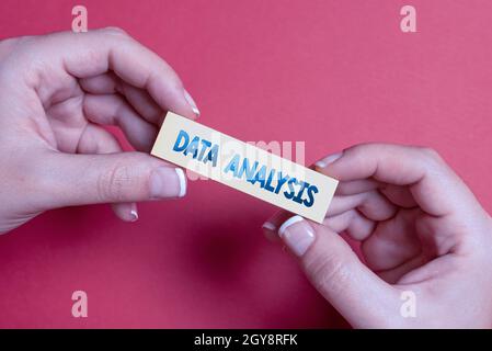 Text sign showing Data Analysis, Word for Business intelligence and analytics with a new startup project discussion Drafting New Contract Creating Agr Stock Photo