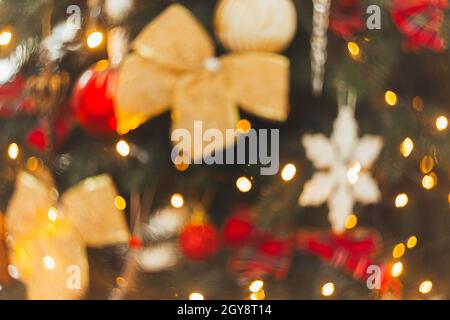 Bokeh of christmas tree, christmas background, bokeh lights. High quality photo Stock Photo