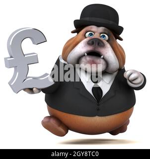 Fun bulldog - 3D Illustration Stock Photo