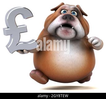 Fun bulldog - 3D Illustration Stock Photo