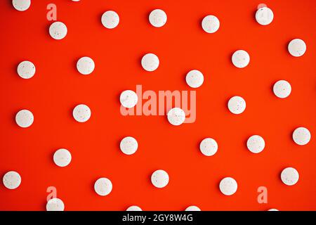 white pills background Stock Photo