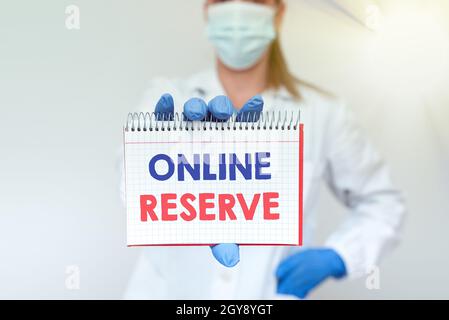 Conceptual display Online Reserve, Business overview enables the customers to book by checking availability Demonstrating Medical Ideas Presenting New Stock Photo