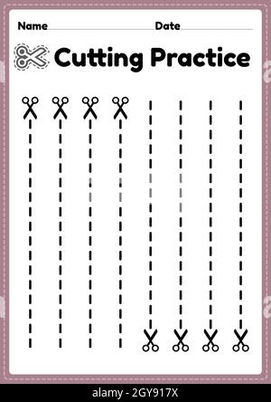 Printable cutting activities for toddlers and preschool kids to cut the ...