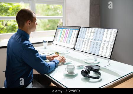 Spreadsheet Analyst Employee Or Professional Medical Coder Stock Photo