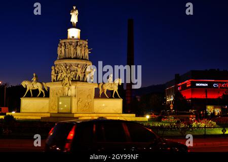 White Monument of Ataturk and Turkish Revolution at the City Center of Eskisehir Turkey Stock Photo