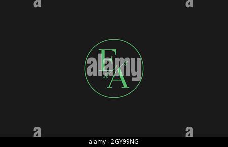 LETTERS EA LOGO DESIGN WITH NEGATIVE SPACE EFFECT FOR ILLUSTRATION USE Stock Vector