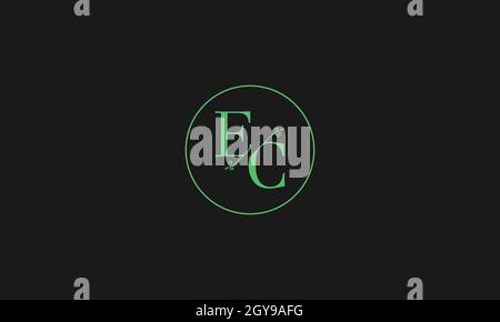 LETTERS EC LOGO DESIGN WITH NEGATIVE SPACE EFFECT FOR ILLUSTRATION USE Stock Vector