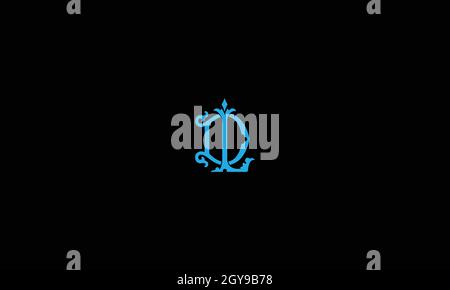 LETTERS DL LOGO DESIGN WITH NEGATIVE SPACE EFFECT FOR ILLUSTRATION USE Stock Vector