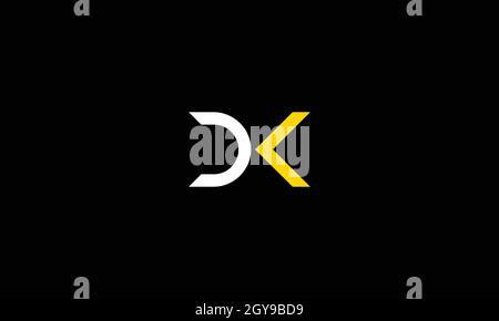 LETTERS DK LOGO DESIGN WITH NEGATIVE SPACE EFFECT FOR ILLUSTRATION USE Stock Vector