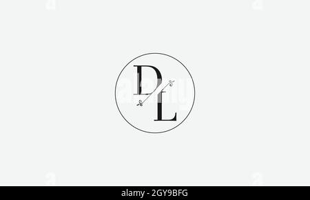 LETTERS DL LOGO DESIGN WITH NEGATIVE SPACE EFFECT FOR ILLUSTRATION USE Stock Vector