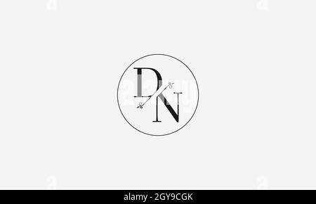 LETTERS DN LOGO DESIGN WITH NEGATIVE SPACE EFFECT FOR ILLUSTRATION USE Stock Vector