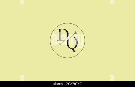 LETTERS DQ LOGO DESIGN WITH NEGATIVE SPACE EFFECT FOR ILLUSTRATION USE Stock Vector