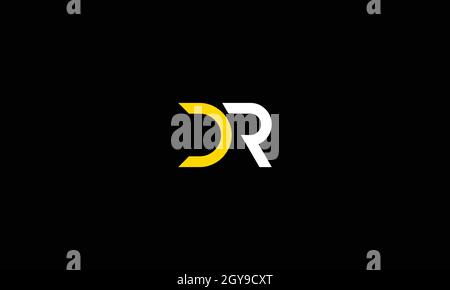 LETTERS DR LOGO DESIGN WITH NEGATIVE SPACE EFFECT FOR ILLUSTRATION USE Stock Vector