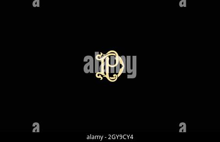 LETTERS DP LOGO DESIGN WITH NEGATIVE SPACE EFFECT FOR ILLUSTRATION USE Stock Vector