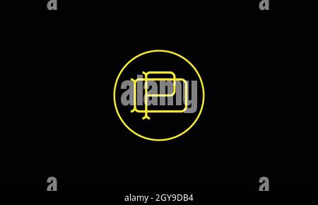 LETTERS DP LOGO DESIGN WITH NEGATIVE SPACE EFFECT FOR ILLUSTRATION USE Stock Vector