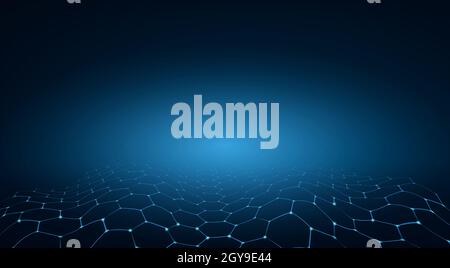 blue hexagon technology background Stock Photo