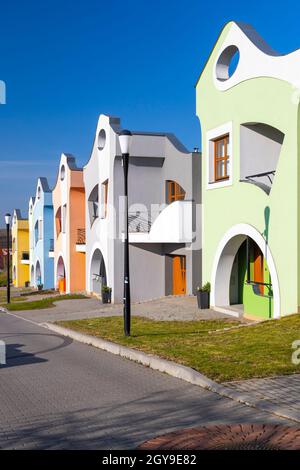 Modern architecture Opile sklepy in Velke Pavlovice, Southern Moravia, Czech Republic Stock Photo