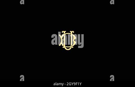 LETTERS DU LOGO DESIGN WITH NEGATIVE SPACE EFFECT FOR ILLUSTRATION USE Stock Vector