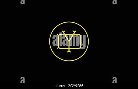 LETTERS DY LOGO DESIGN WITH NEGATIVE SPACE EFFECT FOR ILLUSTRATION USE Stock Vector