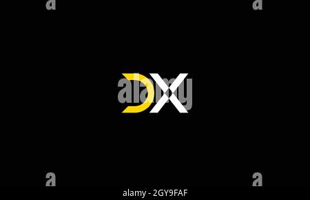 LETTERS DX LOGO DESIGN WITH NEGATIVE SPACE EFFECT FOR ILLUSTRATION USE Stock Vector