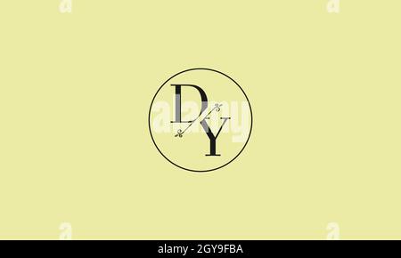 LETTERS DY LOGO DESIGN WITH NEGATIVE SPACE EFFECT FOR ILLUSTRATION USE Stock Vector