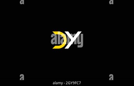 LETTERS DY LOGO DESIGN WITH NEGATIVE SPACE EFFECT FOR ILLUSTRATION USE Stock Vector