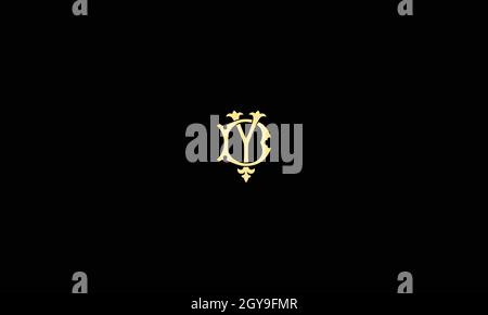 LETTERS DY LOGO DESIGN WITH NEGATIVE SPACE EFFECT FOR ILLUSTRATION USE Stock Vector