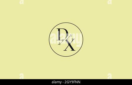 LETTERS DX LOGO DESIGN WITH NEGATIVE SPACE EFFECT FOR ILLUSTRATION USE Stock Vector