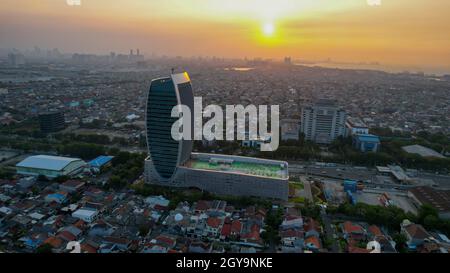 Jakarta City Skyline With Iconic Symbol Likes National Monument (Monas ...