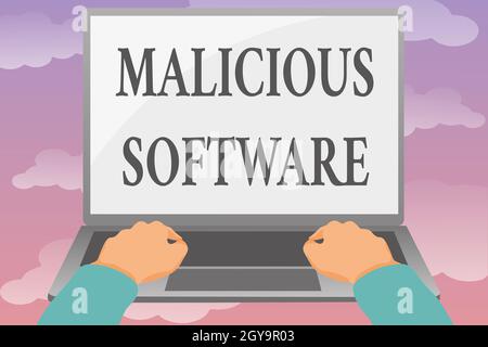 Text caption presenting Malicious Software, Business concept the software that brings harm to a computer system Editing And Formatting Online Articles Stock Photo
