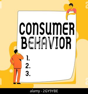 Handwriting text Consumer Behavior, Concept meaning study of how individual customers interacts with the brand Typing And Filing Office Documents, Cre Stock Photo