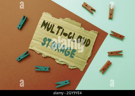 Sign displaying Multi Cloud Storage, Business concept use of multiple cloud computing and storage services Simple Homemade Crafting Ideas And Designs Stock Photo