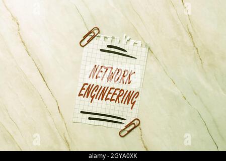Writing displaying text Network Engineering, Word Written on professional who has the skills to oversee the net New Ideas Fresh Concept Creative Commu Stock Photo