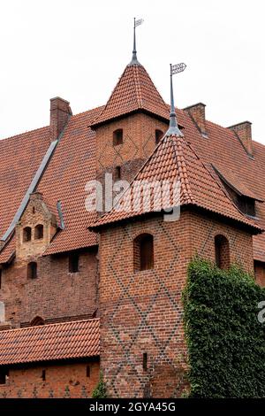 Malbork Castle, formerly Marienburg Castle, the seat of the Grand Master of the Teutonic Knights, Malbork, Poland Stock Photo