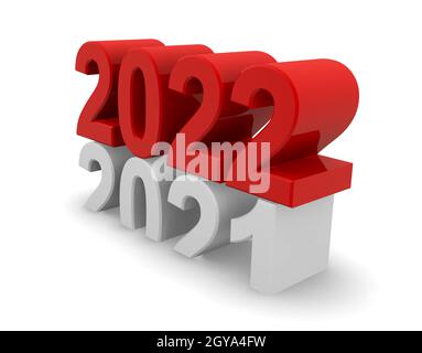 New Year 2019 concept 3d image on a white background, 3d rendering Stock Photo