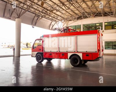 valve main control Fire truck car firefighter rescue Stock Photo