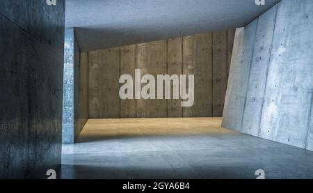 abstract interior of a reinforced concrete structure. 3d render Stock ...