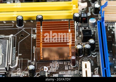 heatsink of a disassembled computer matre board to be repaired Stock Photo