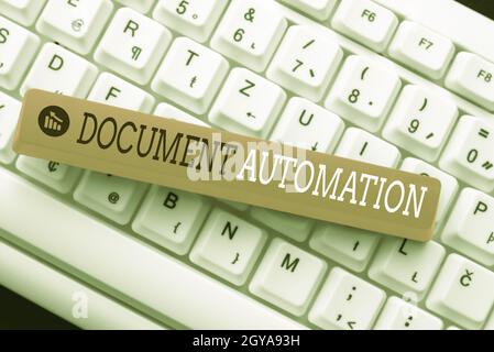 Handwriting text Document Automation, Business approach workflows that assist in creation of electronic document Editing Website Program Codes, Learni Stock Photo