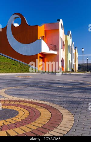 Modern architecture Opile sklepy in Velke Pavlovice, Southern Moravia, Czech Republic Stock Photo