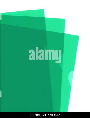 green plastic documenti folders isolated over white Stock Photo