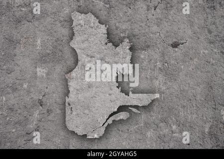 Map of Quebec on weathered concrete Stock Photo