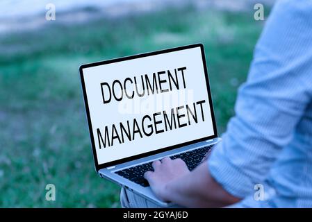 Inspiration showing sign Document Management, Business concept Computerized management of electronic documents Voice And Video Calling Capabilities Co Stock Photo