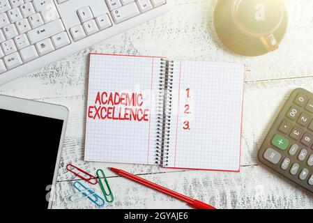 Text sign showing Academic Excellence, Business approach Achieving high grades and superior performance Display of Different Color Sticker Notes Arran Stock Photo