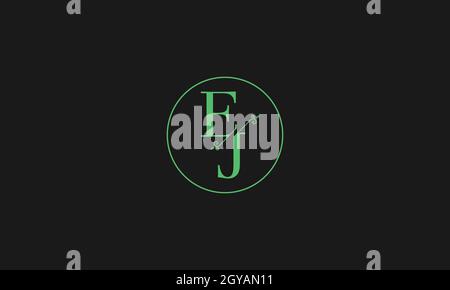 LETTERS EJ LOGO DESIGN WITH NEGATIVE SPACE EFFECT FOR ILLUSTRATION USE Stock Vector