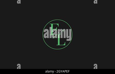 LETTERS EL LOGO DESIGN WITH NEGATIVE SPACE EFFECT FOR ILLUSTRATION USE Stock Vector