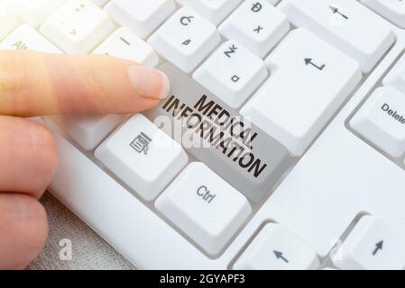 Text caption presenting Medical Information, Word Written on Healthrelated information of a patient or a person Abstract Typing Presentation Message, Stock Photo