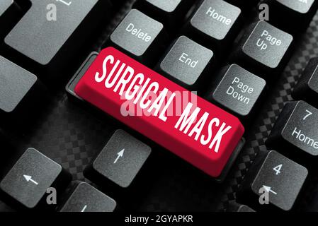 Handwriting text Surgical Mask, Business showcase worn by health professionals during surgery and during nursing Abstract Drafting A Binding Contract, Stock Photo