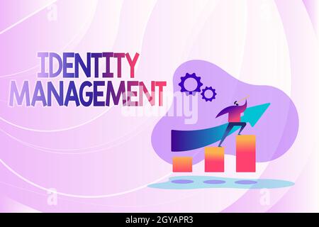 Writing displaying text Identity Management, Word Written on administration of individual identities within a system Colorful Image Displaying Progres Stock Photo