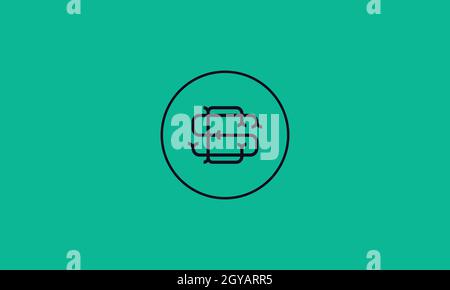 LETTERS ES LOGO DESIGN WITH NEGATIVE SPACE EFFECT FOR ILLUSTRATION USE Stock Vector